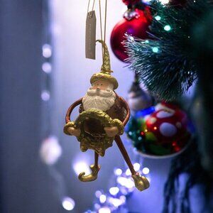 Retired PAPYRUS Vintage -Style Whimsical Santa Christmas Ornament Boxed NEW